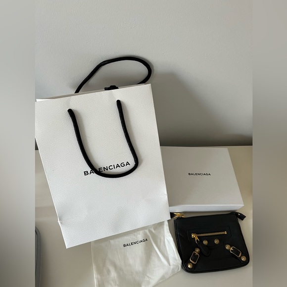 AUTHENTIC Balanciaga 
Anthracite Lambskin Leather Porte Monnaie Coin Purse - Picture 8 of 8